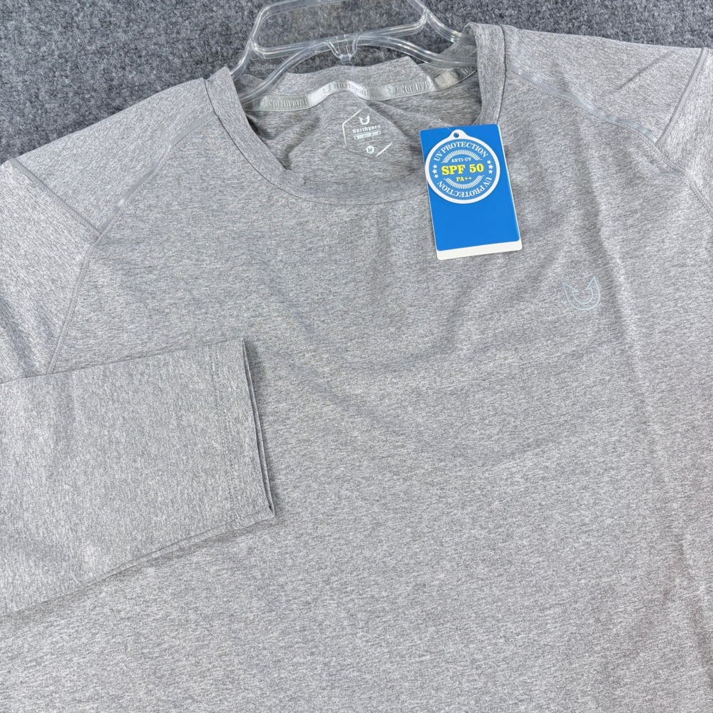 Northyard Mens Gray Long Sleeve SPF 50 UV Protection Performance Shirt Size M